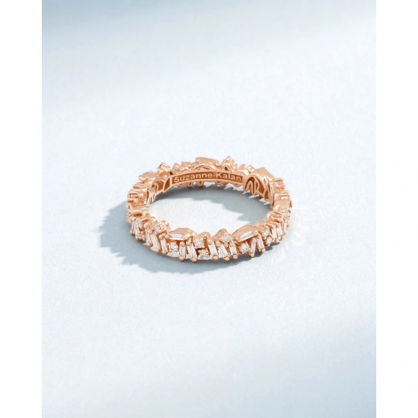 Suzanne Kalan Classic Diamond Icon Eternity Band in 18K Rose Gold | Fine Rings | Coveti