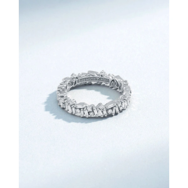 Suzanne Kalan Classic Diamond Icon Eternity Band in 18K White Gold | Fine Rings | Coveti