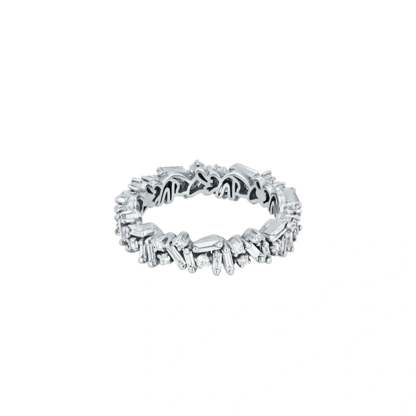 Suzanne Kalan Classic Diamond Icon Eternity Band in 18K White Gold | Fine Rings | Coveti