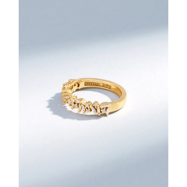 Suzanne Kalan Classic Diamond Icon Half Band in 18K Yellow Gold | Fine Rings | Coveti