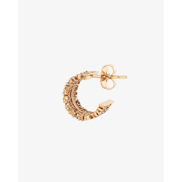 Suzanne Kalan Classic Diamond Icon Midi Hoops in 18K Rose Gold | Fine Earrings | Coveti