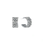 Suzanne Kalan Classic Diamond Icon Midi Hoops in 18K White Gold | Fine Earrings | Coveti