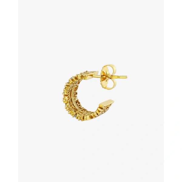 Suzanne Kalan Classic Diamond Icon Midi Hoops in 18K Yellow Gold | Fine Earrings | Coveti