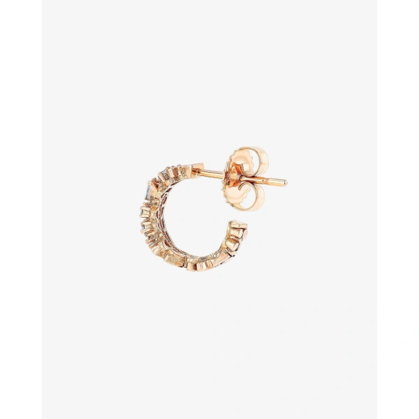 Suzanne Kalan Classic Diamond Icon Mini Hoops in 18K Rose Gold | Fine Earrings | Coveti