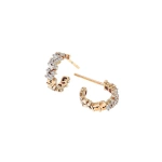 Suzanne Kalan Classic Diamond Icon Mini Hoops in 18K Rose Gold | Fine Earrings | Coveti