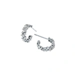 Suzanne Kalan Classic Diamond Icon Mini Hoops in 18K White Gold | Fine Earrings | Coveti