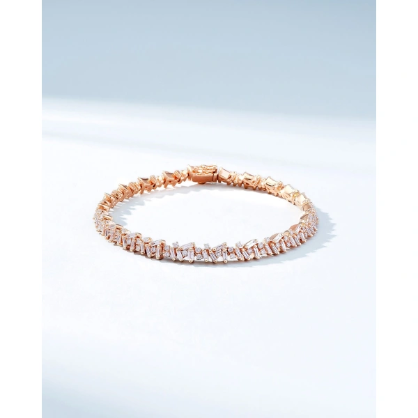 Suzanne Kalan Classic Diamond Icon Tennis Bracelet in 18K Rose Gold | Fine Bracelets | Coveti