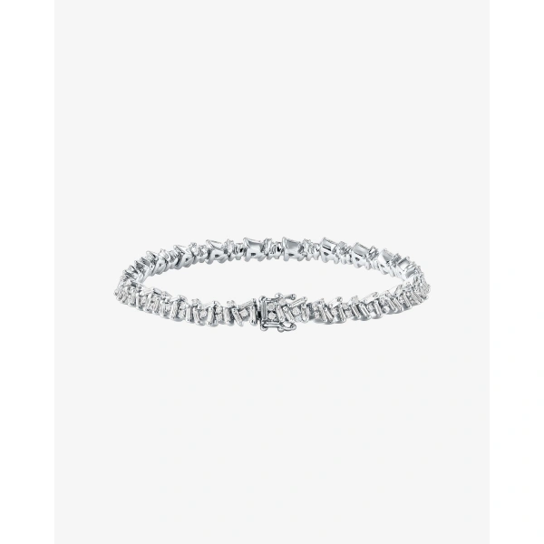 Suzanne Kalan Classic Diamond Icon Tennis Bracelet in 18K White Gold | Fine Bracelets | Coveti