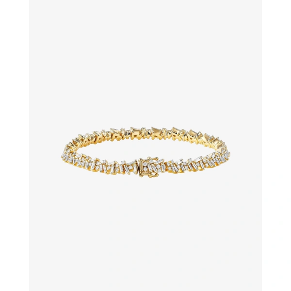 Suzanne Kalan Classic Diamond Icon Tennis Bracelet in 18K Yellow Gold | Fine Bracelets | Coveti