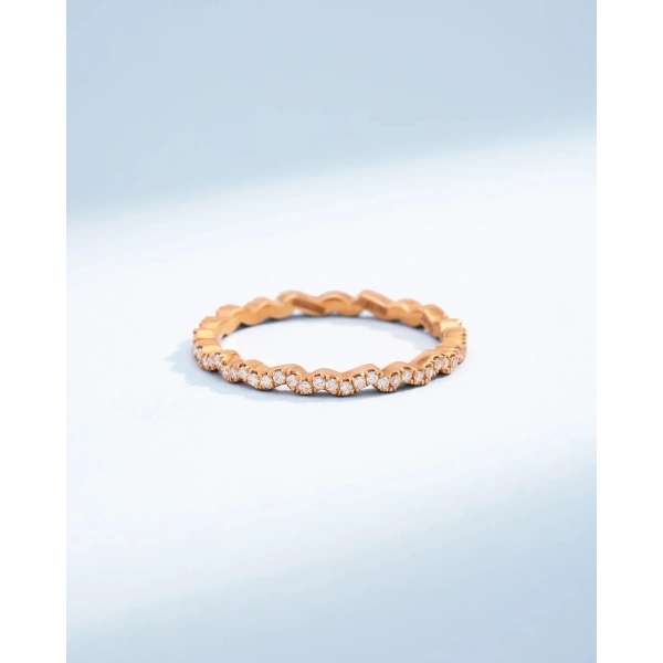Suzanne Kalan Classic Diamond Ivy Eternity Band in 18K Rose Gold | Fine Rings | Coveti