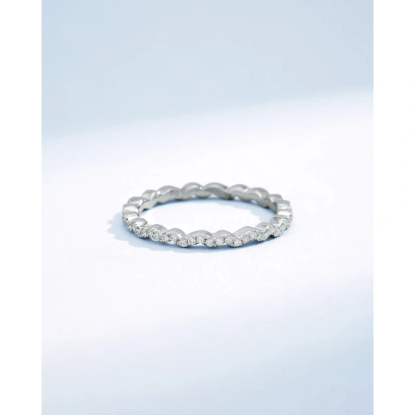 Suzanne Kalan Classic Diamond Ivy Eternity Band in 18K White Gold | Fine Rings | Coveti