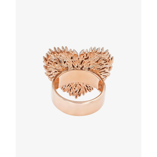 Suzanne Kalan Classic Diamond Large Heart Ring in 18K Rose Gold | Fine Rings | Coveti