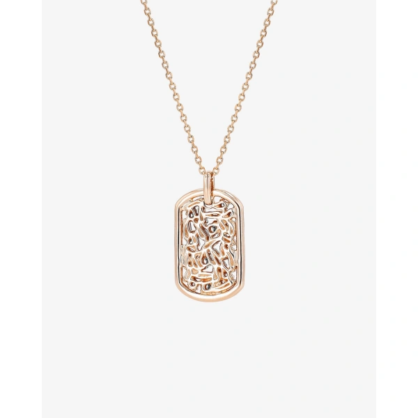 Suzanne Kalan Classic Diamond Medium Dog Tag Pendant in 18K Rose Gold | Fine Necklaces | Coveti