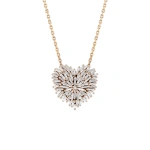 Suzanne Kalan Classic Diamond Medium Heart Pendant in 18K Rose Gold | Fine Necklaces | Coveti