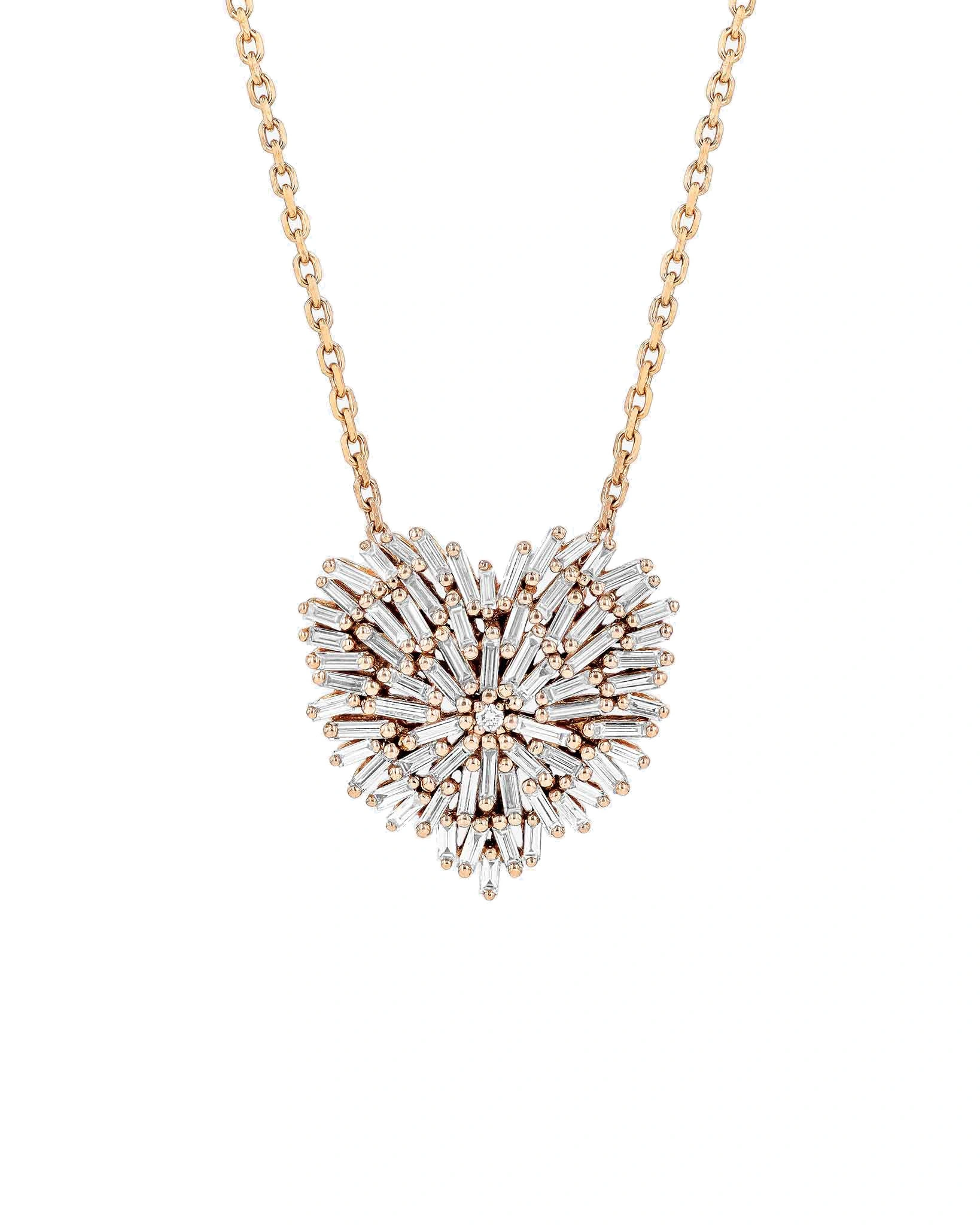 Suzanne Kalan Classic Diamond Medium Heart Pendant in 18K Rose Gold Suzanne Kalan Classic Diamond Medium Heart Pendant in 18K Rose Gold | Fine Necklaces | Coveti