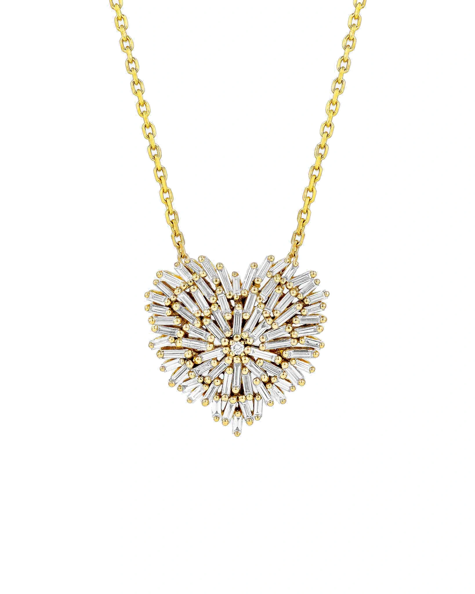 Suzanne Kalan Classic Diamond Medium Heart Pendant in 18K Yellow Gold Suzanne Kalan Classic Diamond Medium Heart Pendant in 18K Yellow Gold | Fine Necklaces | Coveti