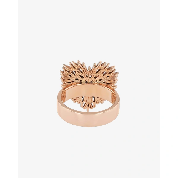Suzanne Kalan Classic Diamond Medium Heart Ring in 18K Rose Gold | Fine Rings | Coveti