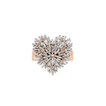Suzanne Kalan Classic Diamond Medium Heart Ring in 18K Rose Gold | Fine Rings | Coveti