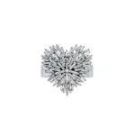 Suzanne Kalan Classic Diamond Medium Heart Ring in 18K White Gold | Fine Rings | Coveti