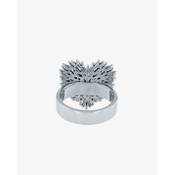 Suzanne Kalan Classic Diamond Medium Heart Ring in 18K White Gold | Fine Rings | Coveti