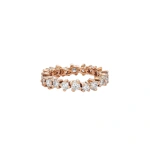 Suzanne Kalan Classic Diamond Midi Round Eternity Band in 18K Rose Gold | Fine Rings | Coveti