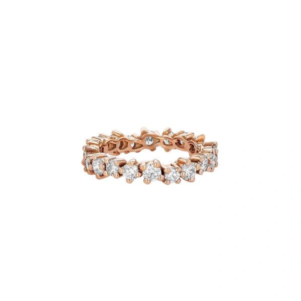 Classic Diamond Midi Round Eternity Band in 18K Rose Gold