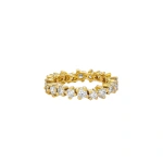 Suzanne Kalan Classic Diamond Midi Round Eternity Band in 18K Yellow Gold | Fine Rings | Coveti
