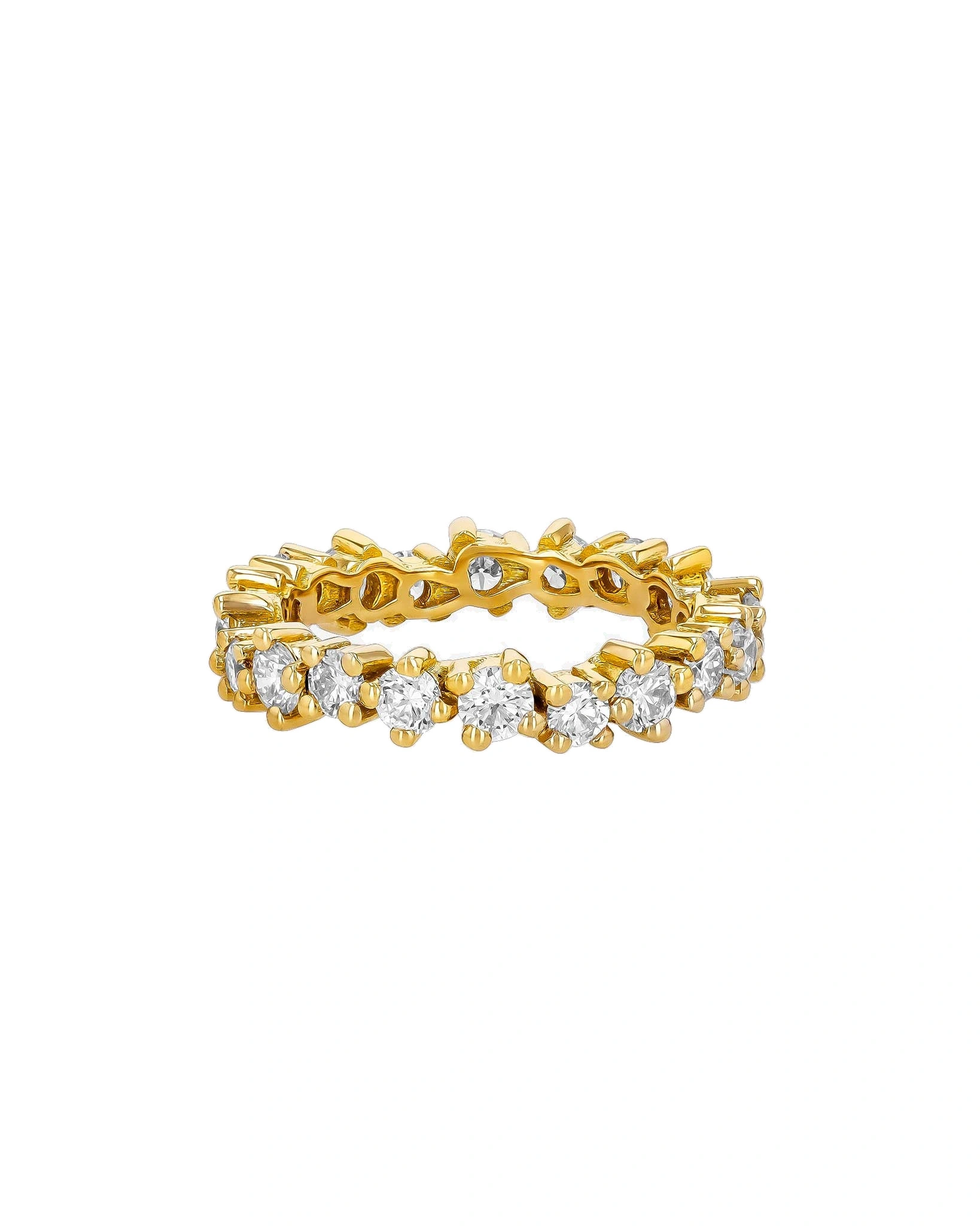 Suzanne Kalan Classic Diamond Midi Round Eternity Band in 18K Yellow Gold Suzanne Kalan Classic Diamond Midi Round Eternity Band in 18K Yellow Gold | Fine Rings | Coveti