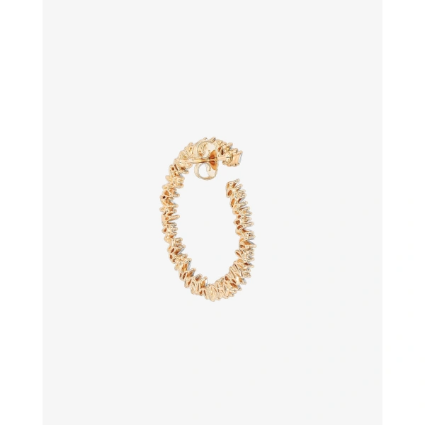Suzanne Kalan Classic Diamond Midi Sideways Hoops in 18K Rose Gold | Fine Earrings | Coveti