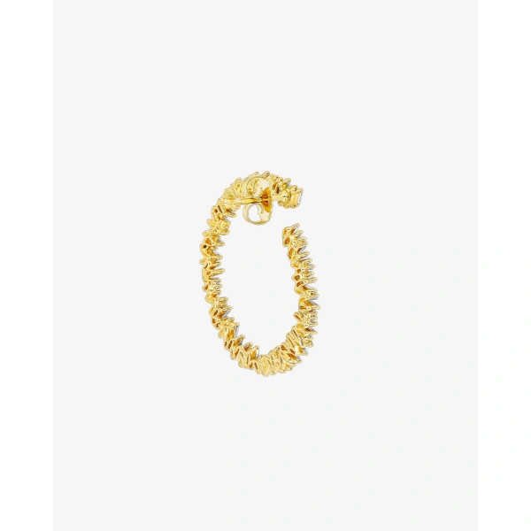 Suzanne Kalan Classic Diamond Midi Sideways Hoops in 18K Yellow Gold | Fine Earrings | Coveti