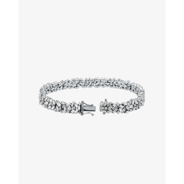 Suzanne Kalan Classic Diamond Midi Sparkler Tennis Bracelet in 18K White Gold | Fine Bracelets | Coveti