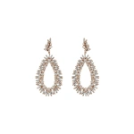 Suzanne Kalan Classic Diamond Midi Tear Drop Earrings in 18K Rose Gold | Fine Earrings | Coveti