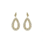 Suzanne Kalan Classic Diamond Midi Tear Drop Earrings in 18K Yellow Gold | Fine Earrings | Coveti