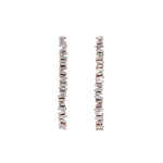 Suzanne Kalan Classic Diamond Midi Tennis Drop Earrings in 18K Rose Gold | Fine Earrings | Coveti