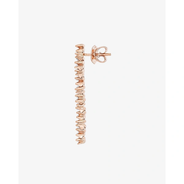 Suzanne Kalan Classic Diamond Midi Tennis Drop Earrings in 18K Rose Gold | Fine Earrings | Coveti