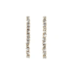 Suzanne Kalan Classic Diamond Midi Tennis Drop Earrings in 18K Yellow Gold | Fine Earrings | Coveti