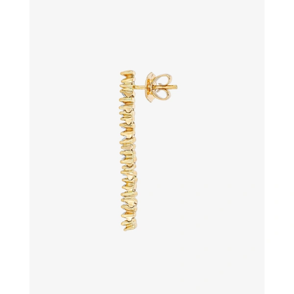 Suzanne Kalan Classic Diamond Midi Tennis Drop Earrings in 18K Yellow Gold | Fine Earrings | Coveti