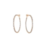 Suzanne Kalan Classic Diamond Milli Hoops in 18K Rose Gold | Fine Earrings | Coveti