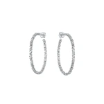 Suzanne Kalan Classic Diamond Milli Hoops in 18K White Gold | Fine Earrings | Coveti