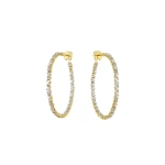 Suzanne Kalan Classic Diamond Milli Hoops in 18K Yellow Gold | Fine Earrings | Coveti