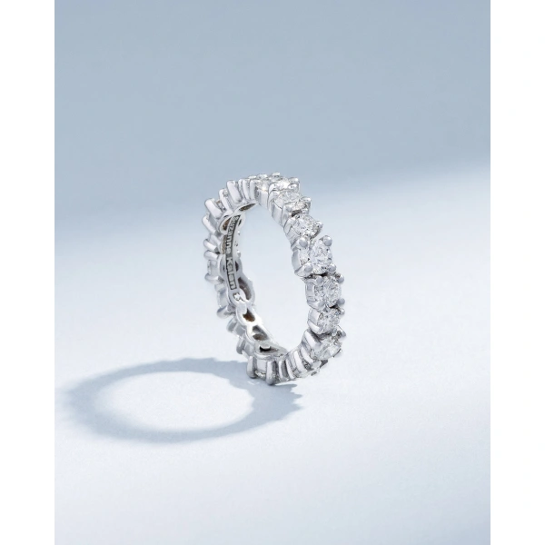 Suzanne Kalan Classic Diamond Milli Round Eternity Band in 18K White Gold | Fine Rings | Coveti