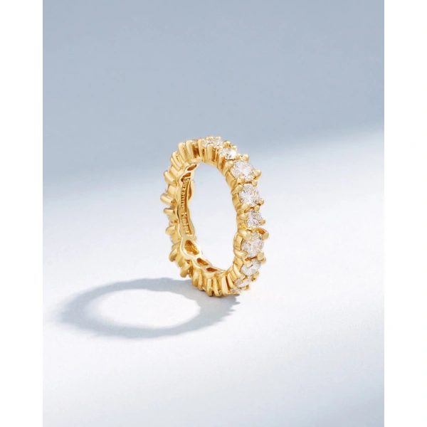 Suzanne Kalan Classic Diamond Milli Round Eternity Band in 18K Yellow Gold | Fine Rings | Coveti