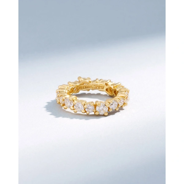 Suzanne Kalan Classic Diamond Milli Round Eternity Band in 18K Yellow Gold | Fine Rings | Coveti