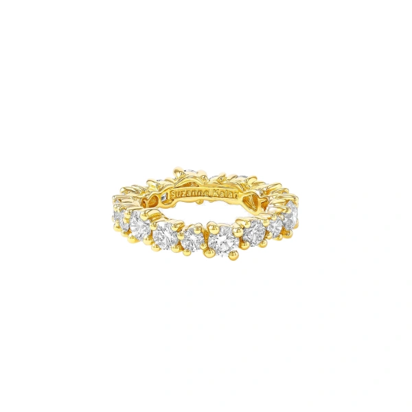 Suzanne Kalan Classic Diamond Milli Round Eternity Band in 18K Yellow Gold | Fine Rings | Coveti