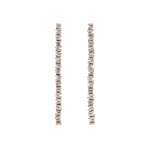 Suzanne Kalan Classic Diamond Milli Tennis Drop Earrings in 18K Rose Gold | Fine Earrings | Coveti