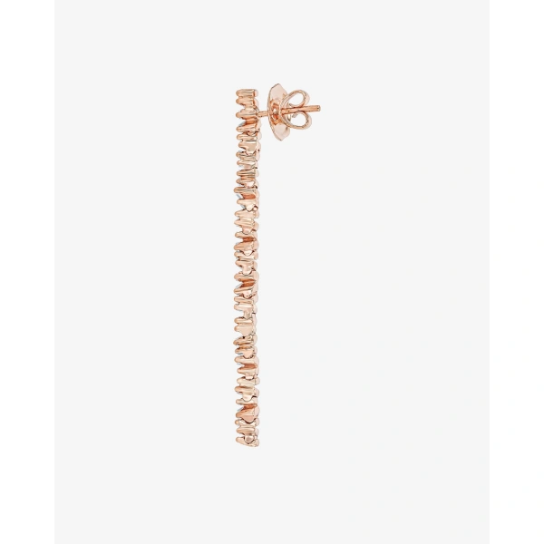 Suzanne Kalan Classic Diamond Milli Tennis Drop Earrings in 18K Rose Gold | Fine Earrings | Coveti