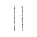 Suzanne Kalan Classic Diamond Milli Tennis Drop Earrings in 18K White Gold | Fine Earrings | Coveti