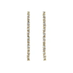 Suzanne Kalan Classic Diamond Milli Tennis Drop Earrings in 18K Yellow Gold | Fine Earrings | Coveti