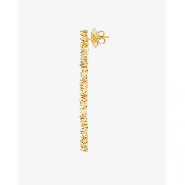 Suzanne Kalan Classic Diamond Milli Tennis Drop Earrings in 18K Yellow Gold | Fine Earrings | Coveti