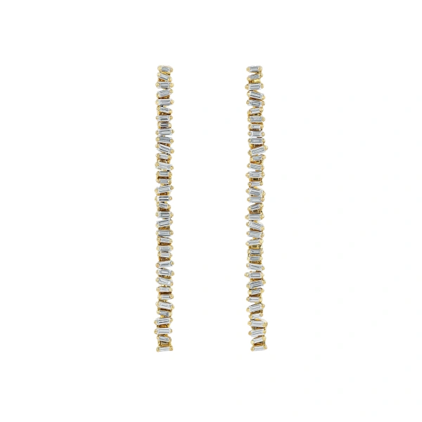 Classic Diamond Milli Tennis Drop Earrings in 18K Yellow Gold